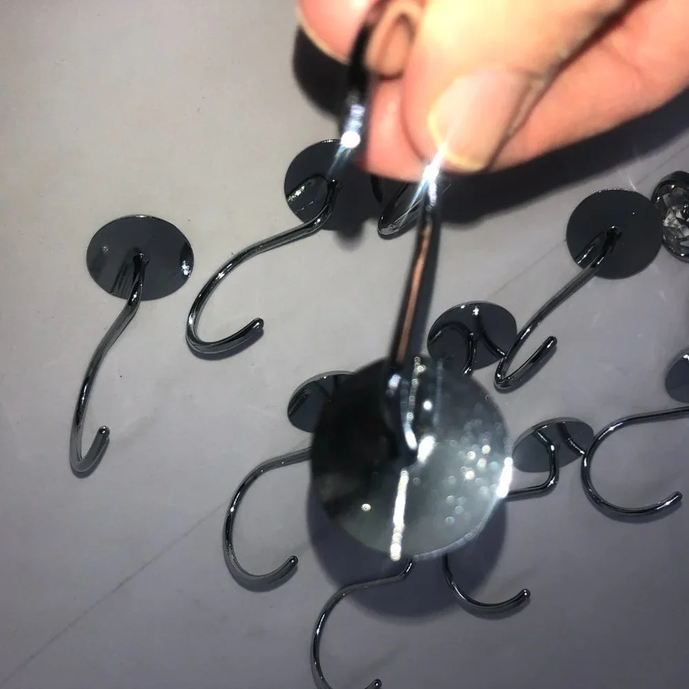Clear‎ Jewel on Silver-tone 12PC Shower Hook Set